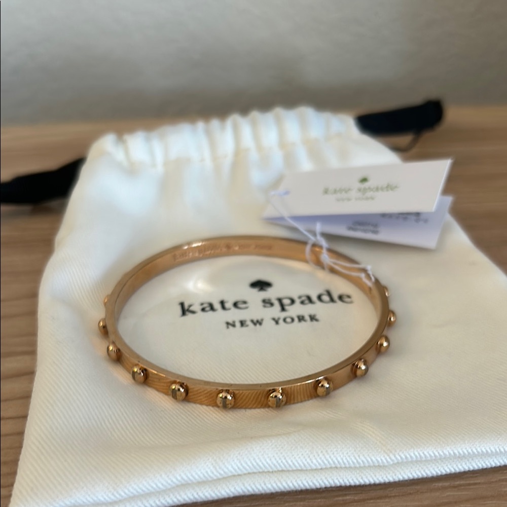 Kate Spade Rose Gold Classic Bangle with Textured Studs